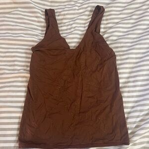 Aerie Brown Fitted Sleeveless Tank Top